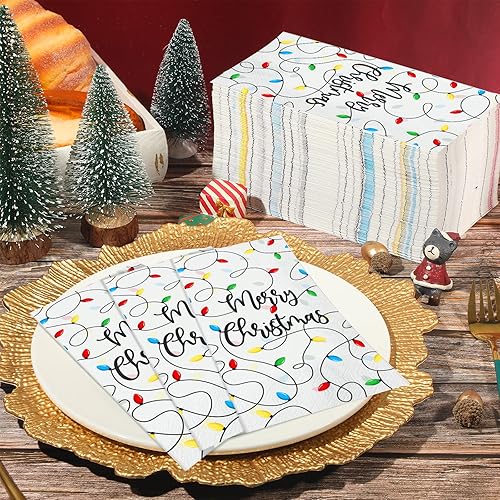 Miniatura 5 de Servilletas de Navidad desechables de papel de Navidad, toallas desechables para invitados de Feliz Navidad, servilletas de cena de diseño para