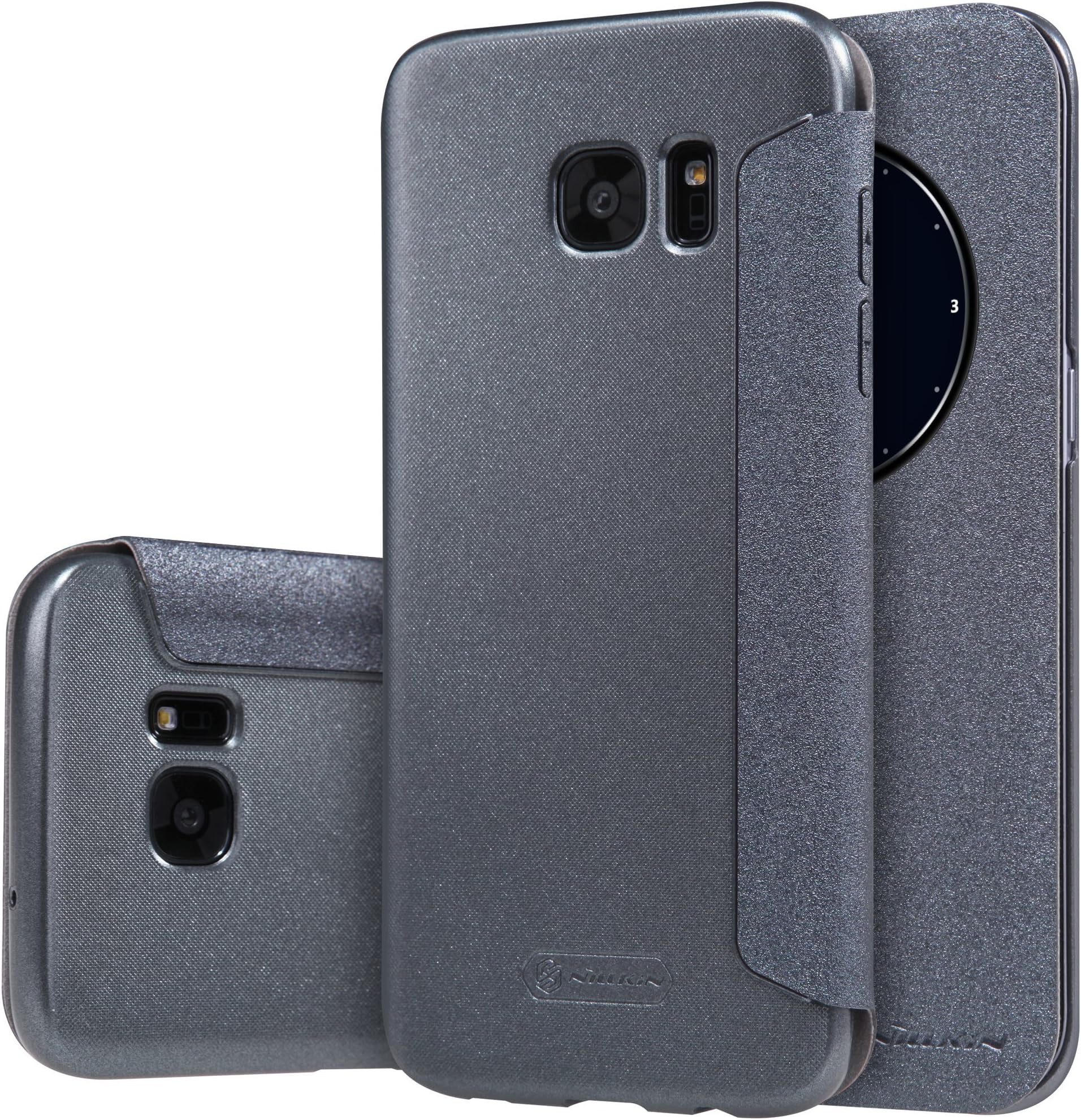 Nillkin Sparkle Leather Case for Samsung Galaxy S7 Edge - Black