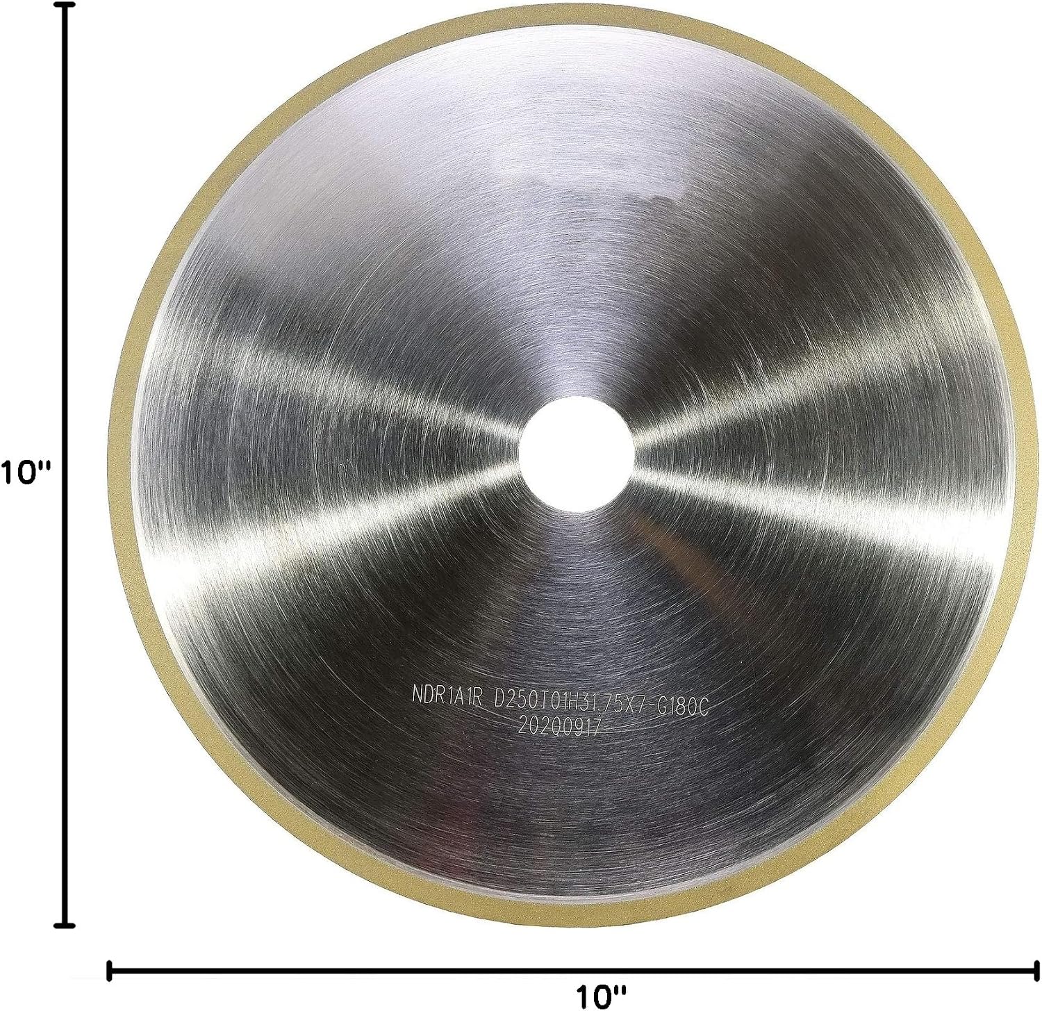 MaxTool 10" 1A1R Diamond Cut-Off Wheel; Bore 1.25" Width 1mm (0.04") Grit180 Resin Bond Abrasive/Grind Machine Wheels for cutting off carbide rods