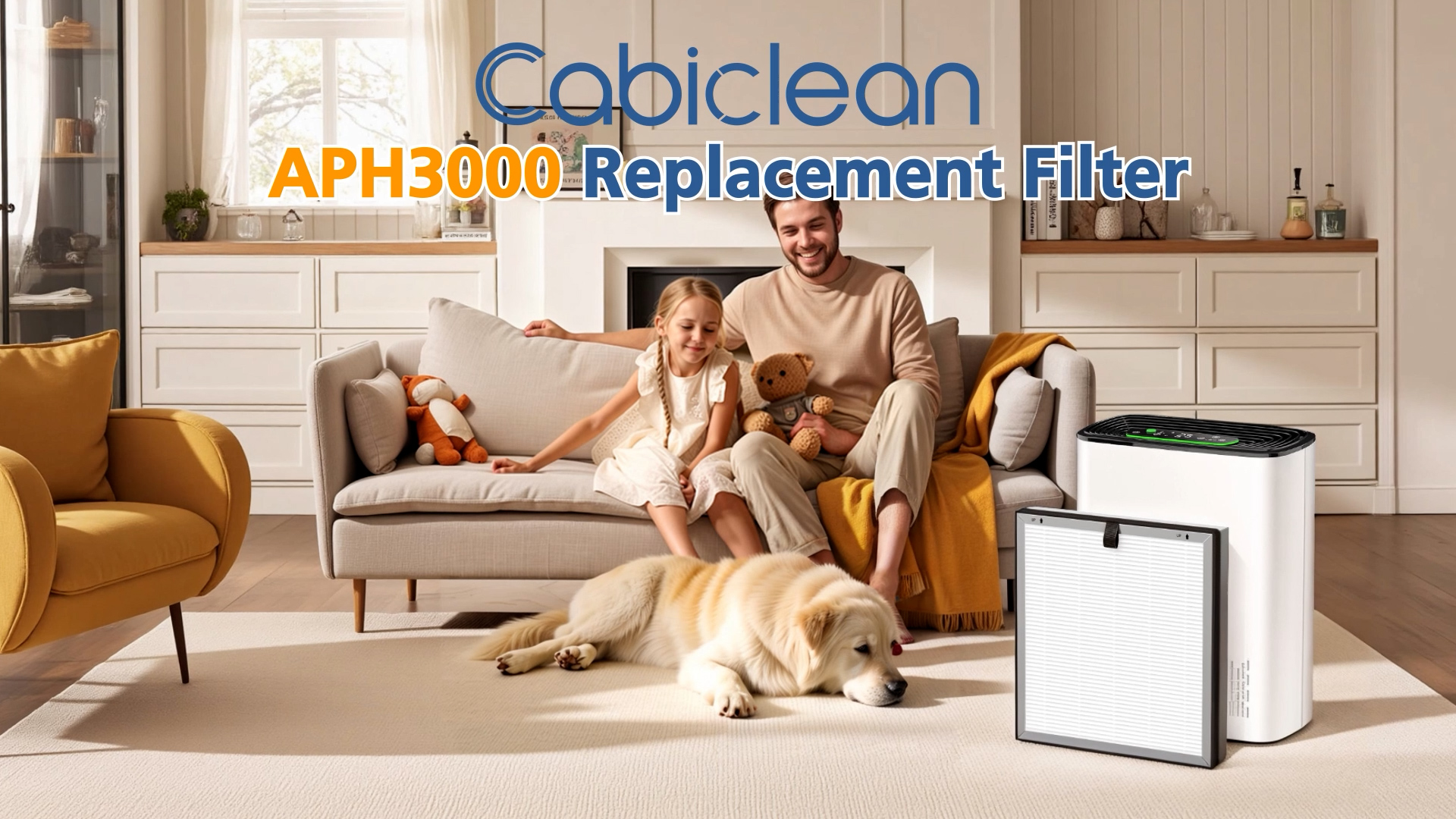 Image of APH3000 Replacement Filter Compatible with KNKA APH3000 Air Purifi-er, 3-IN-1 HEPA and Activated Carbon Filter for Dust Pollen Pet Dander Odor Smoke, 2 Pack