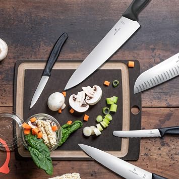 Victorinox 8 Inch Swiss Classic Chef's Knife - Non-Slip Stainless Steel | Professional kitchen knife for slicing and chopping, ergonomic handle, dishwasher safe design, authentic Swiss made quality
