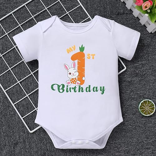 Miniatura 4 de IBTOM CASTLE Disfraz de conejito para el primer cumpleaños de bebé niña princesa mameluco y falda tutú y diadema 3 piezas de accesorios para fotos