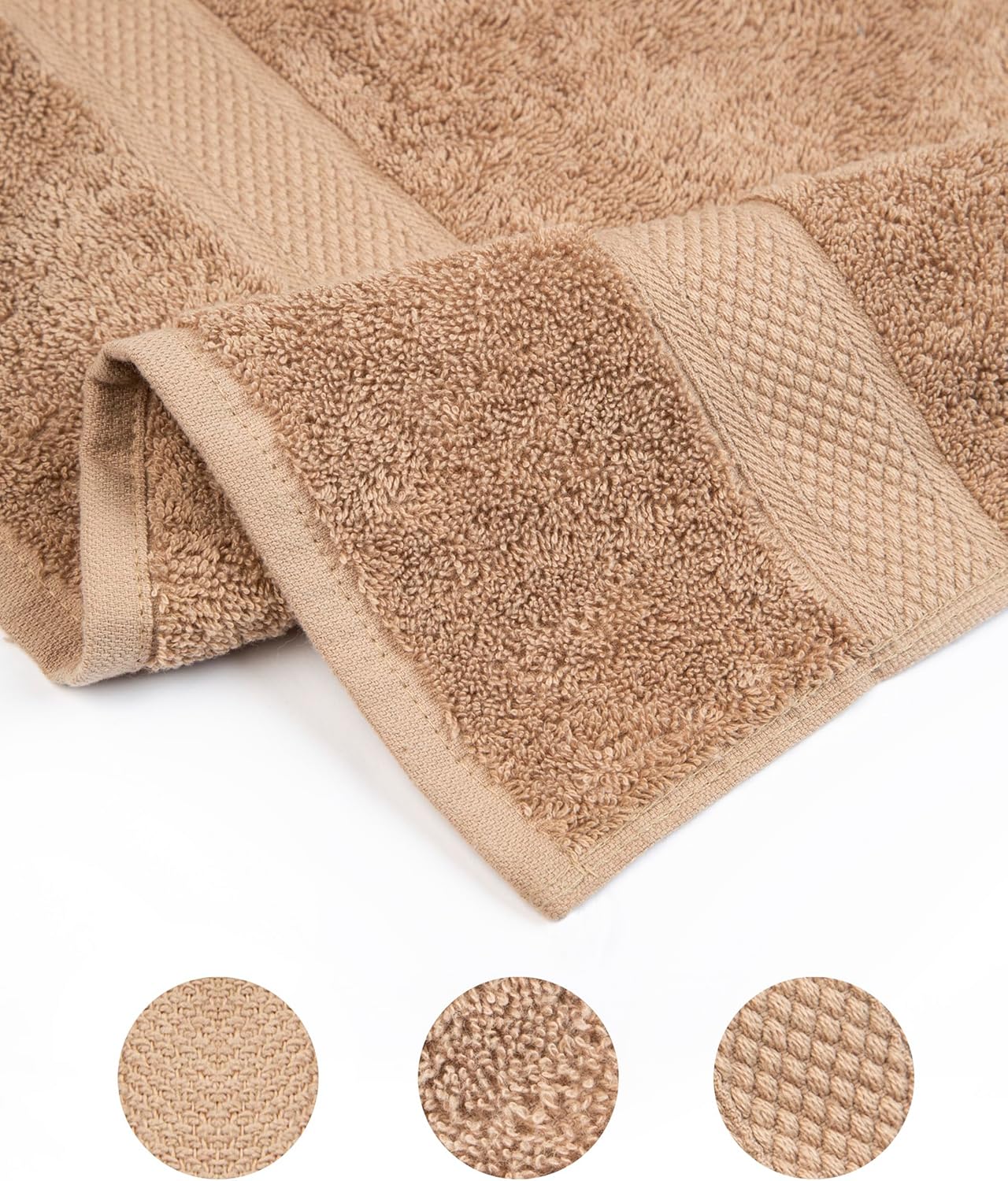 Pleasant Home Bath Towels Set of 6 (24” x 50”) 100% Cotton, 515 GSM | Soft & Highly Absorbent Towels for Bathroom, Gym, Pool & Spa | Bulk Bath Towels 6 Pack - Neutral Mix