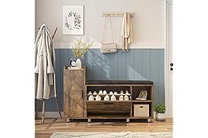 Maupvit Large Space-Saving Shoe Cabinet with Storage Bench