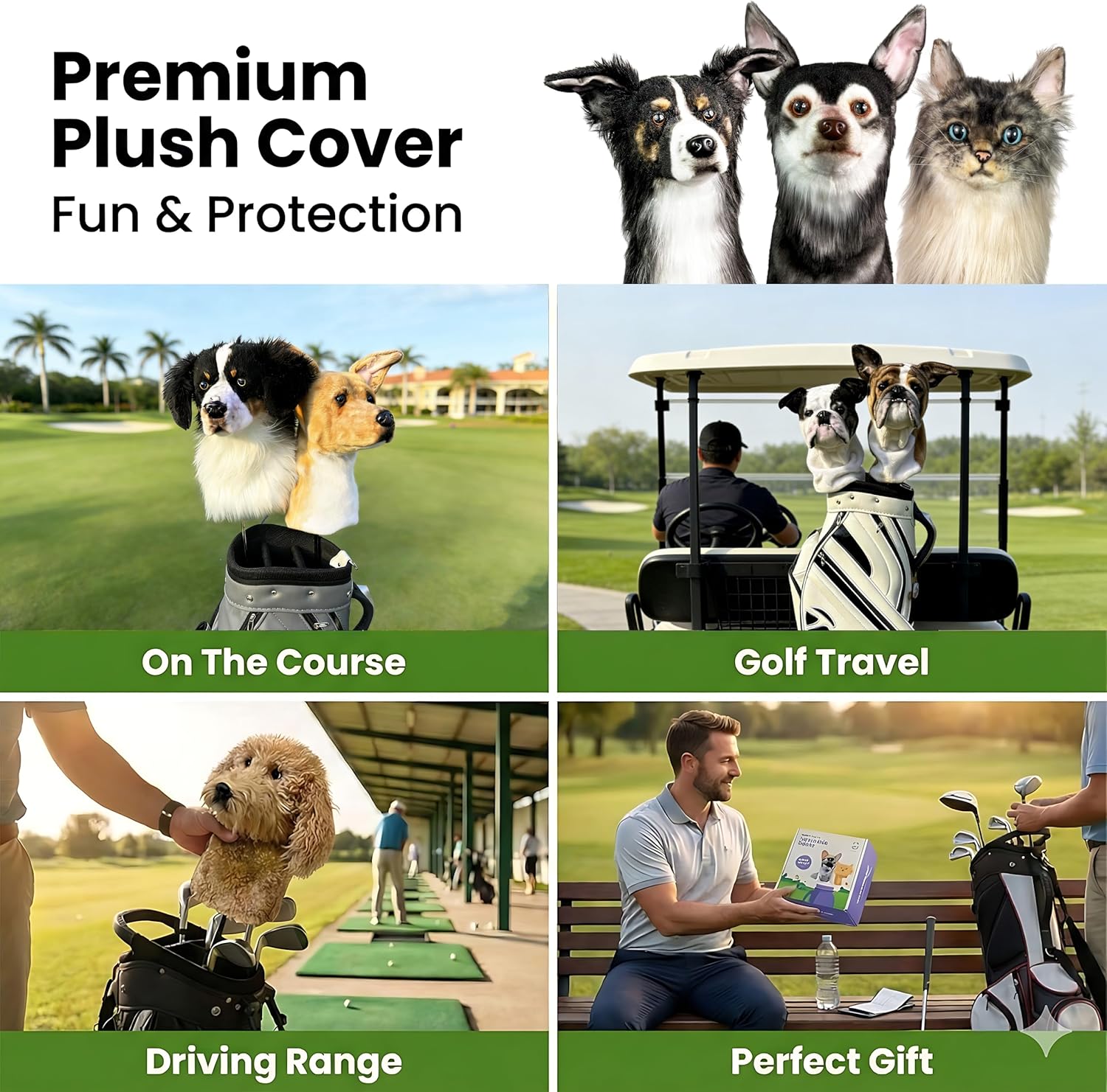 Cream Labrador Golf Club Covers - Custom, Protective & Charming for Your 460cc, 450cc, 350cc Drivers