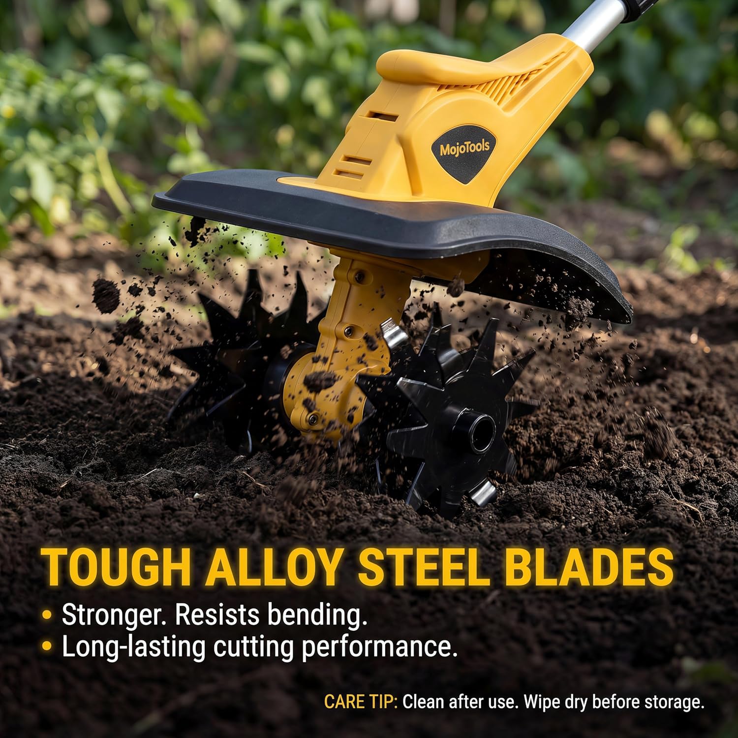 21V Cordless Tiller Cultivator, 360RPM Electric Garden Tiller with 2 x 3.0Ah Batteries, 9-Inch Width & 7-Inch Depth, Lightweight Rototiller for Raised Beds, Flower Beds & Soil Cultivation