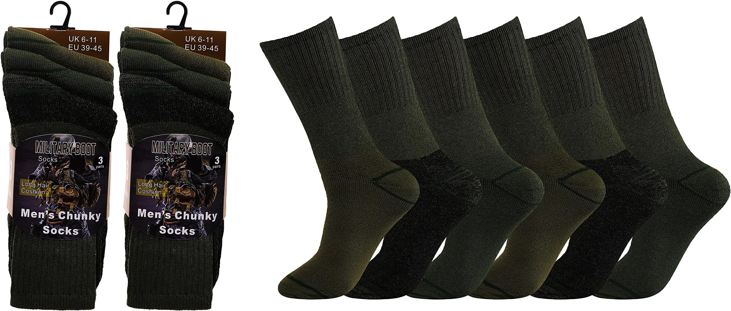 Mens Chunky Socks Military Army Combat Patrol Thermal Sock Hiking Walking Hunting Boots Work warm Thick Size UK 6-11