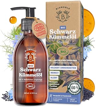 Bionoble Black Cumin Oil Organic Cold Pressed - Hair Face Skin - 200 ml
