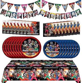 Amazon.com: Treasures Gifted Power Rangers Birthday Party Supplies ...