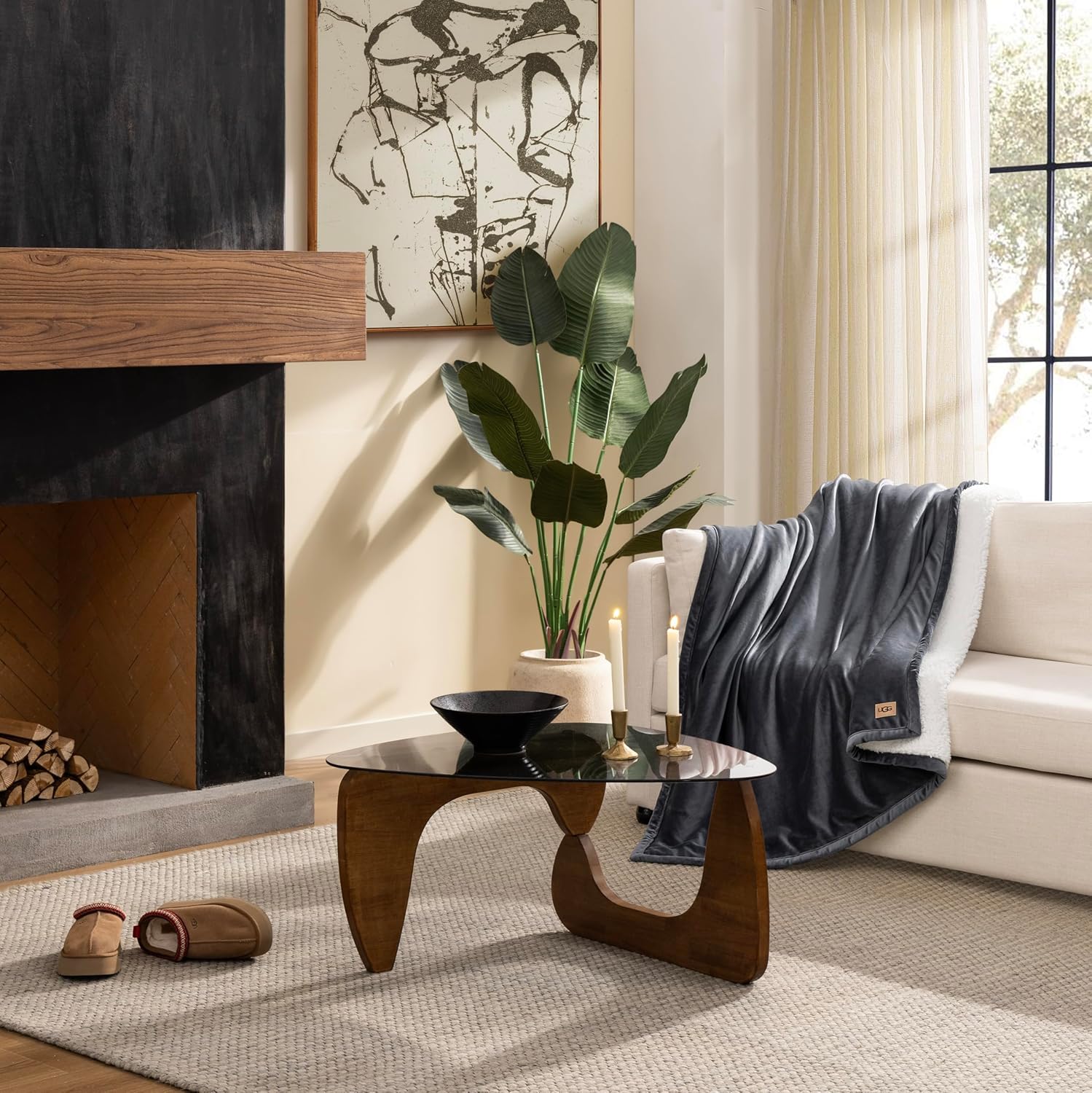 UGG Bliss Throw Blanket Plush Soft Fleece Fluffy Blankets for Bed or Couch Oversized Warm Reversible Machine Washable Medium Weight Home Decor Giftable Throw, 50-inch x 70-inch, Imperial Blue - Image 2