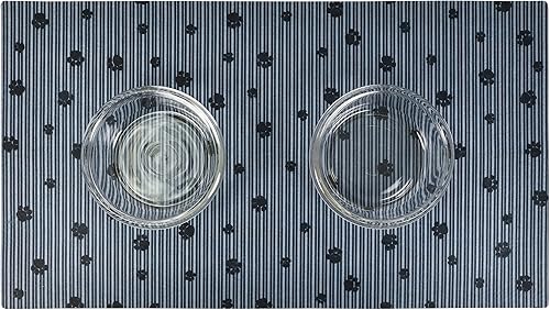 Miniatura 2 de Drymate Mantel individual con tazón para mascotas, tapete de alimentación de alimentos para perros y gatos, tela absorbente, parte trasera
