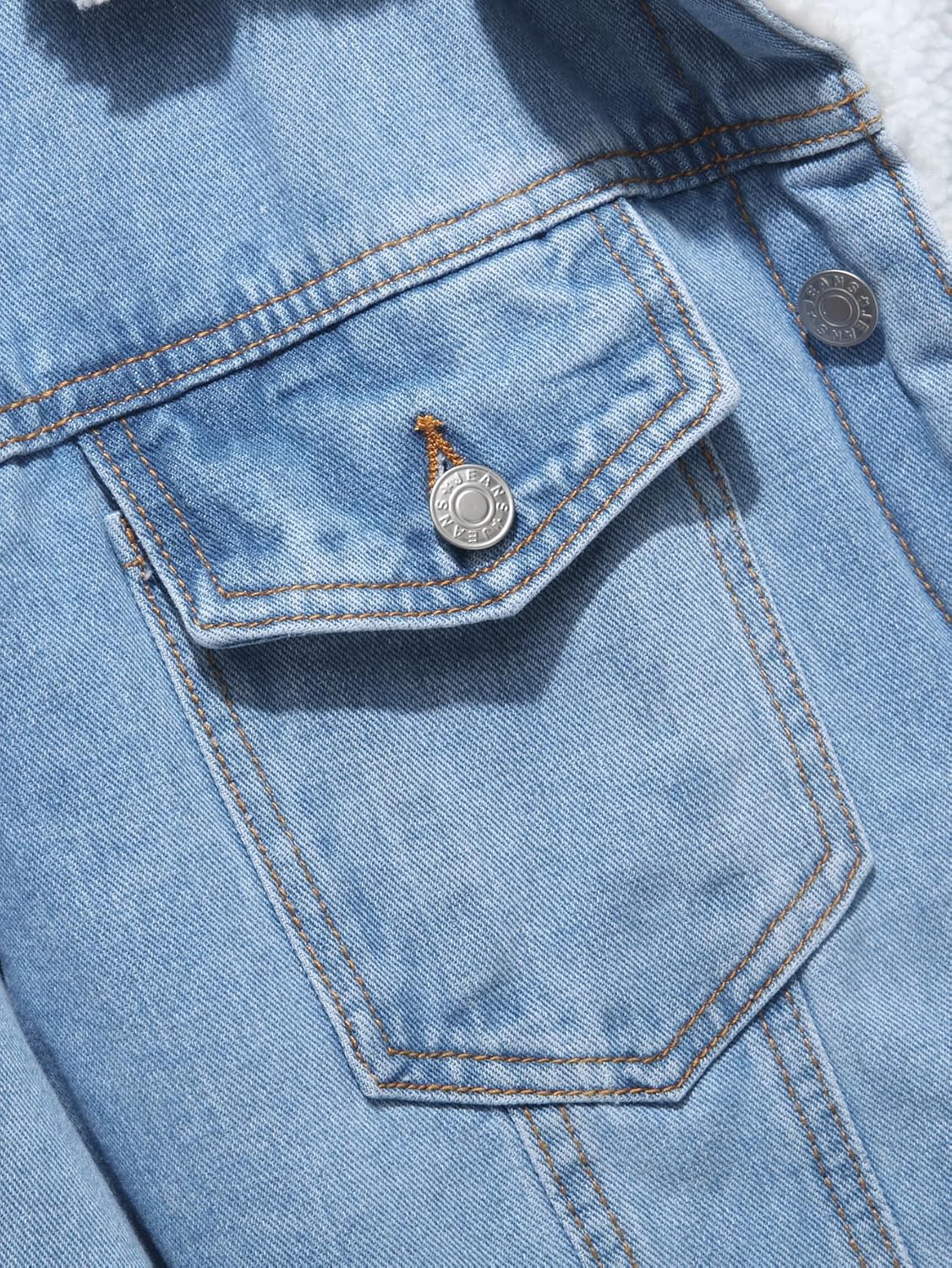 TENGINE Men's Sherpa Lined Trucker Jacket Winter Fleece Lined Denim Coats Slim fit Casual - Image 6