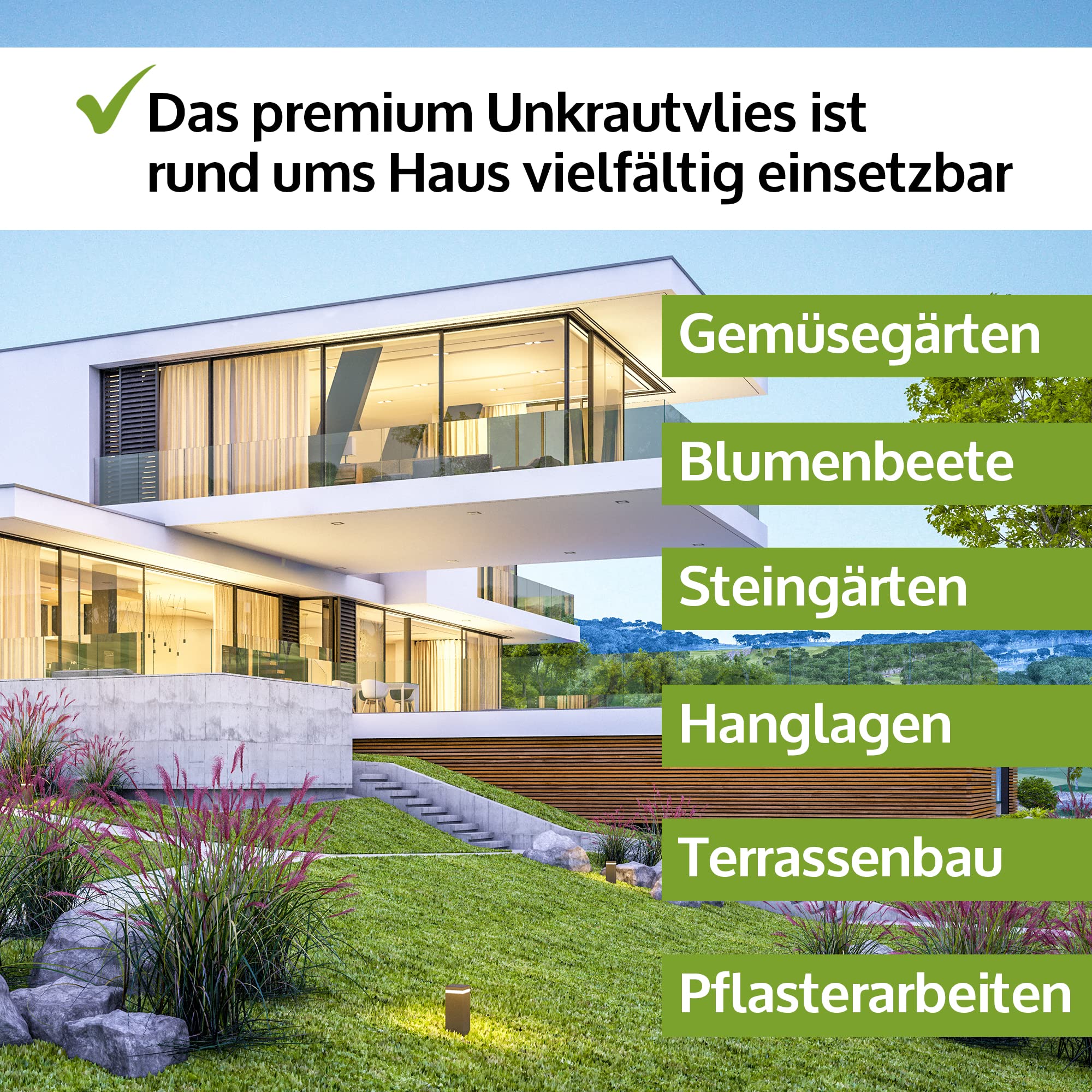 zooprinz Dickes und reißfestes Unkrautvlies – 25m, 50m oder 75m Gartenvlies auf praktischer Rolle – Unkrautfolie witterungsbeständig – Vlies Wasser- und luftdurchlässig – Perfekter Schutz vor Frost