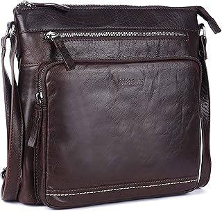 LEDERBUCK Olga Women's Extra-Large Genuine Leather Crossbody Purse – Soft Triple-Zip Shoulder Bag