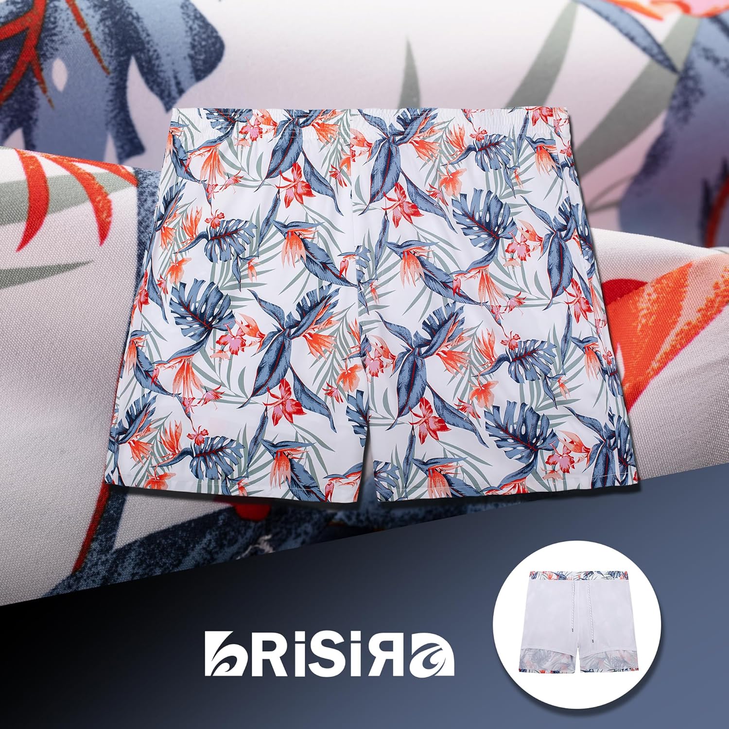 BRISIRA Big and Tall Mens Swim Trunks with Compression Liner Swimsuit Bathing Suit Swim Shorts Board Shorts Quick Dry 1X-6X - Image 5