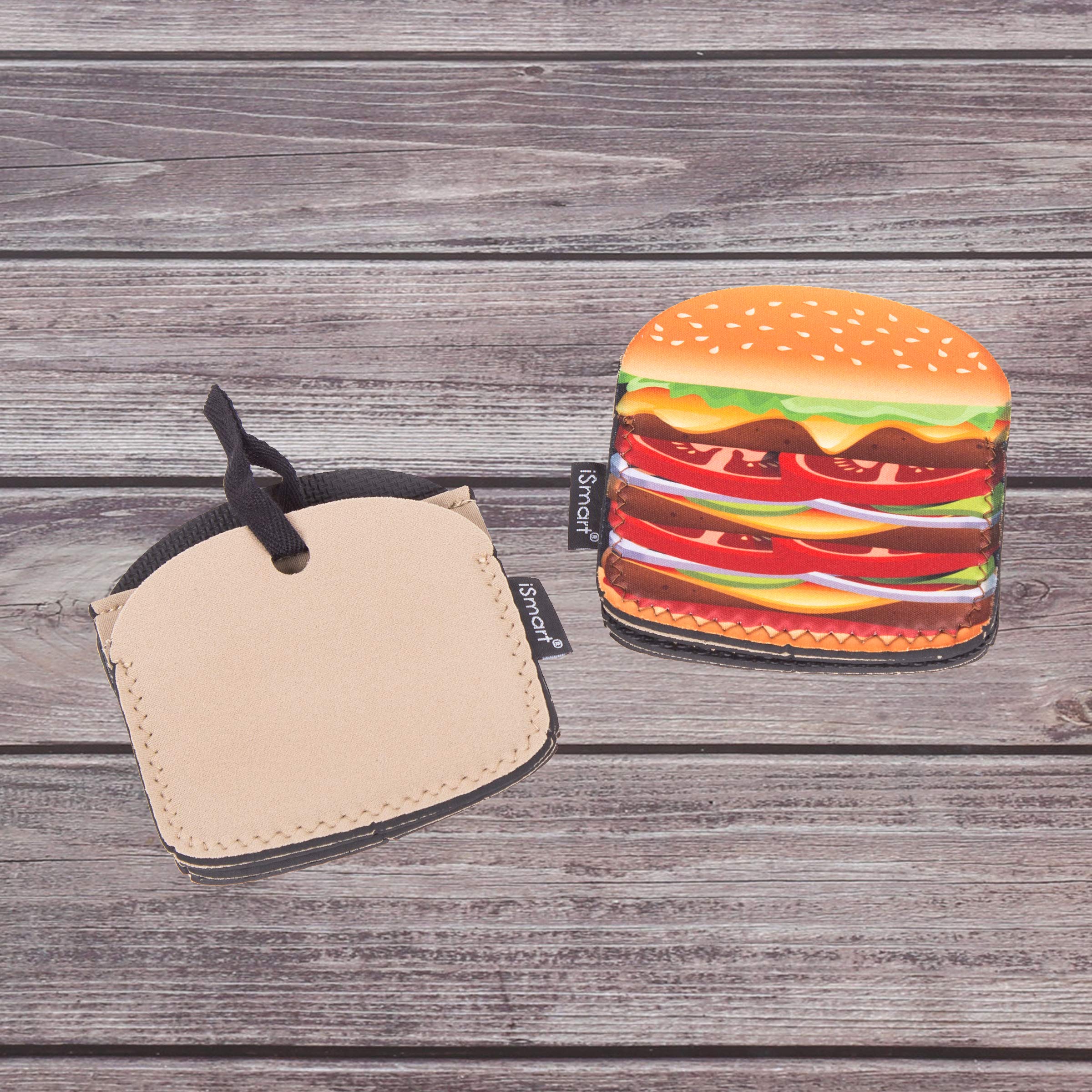Creative Home Set von 2 (EIN Paar) Neopren Ofenhandschuh Hitzebeständig Küchenhandschuhe Topflappen Greifer 13,5 cm L x 14,5 cm B Hamburger