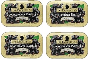 DOOLITTLE Classic Soft Fruit Pastilles, Black Currant Flavor, 4 ct. 2.12oz Tins