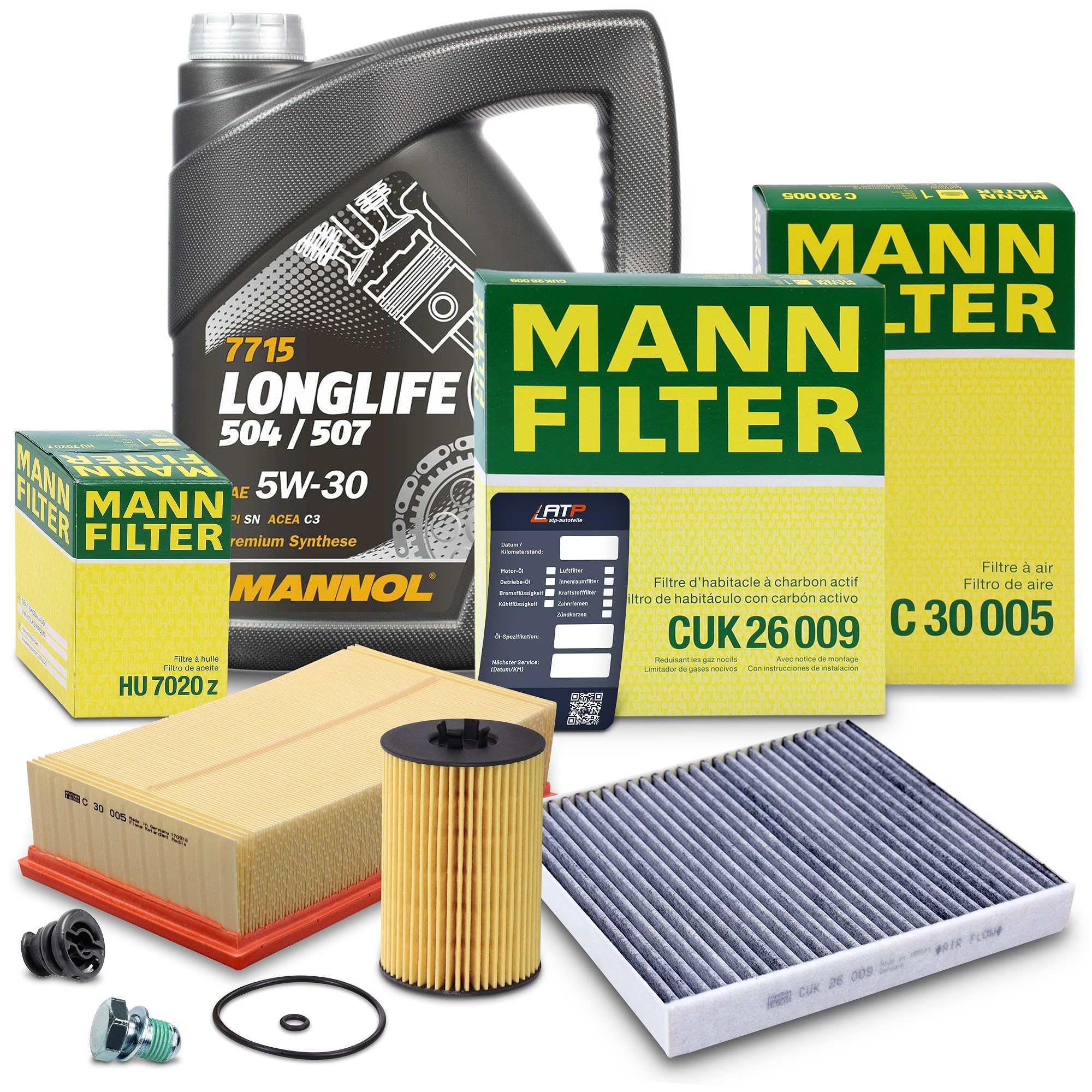 Set bestehend aus Inspektionspaket Set A + 5l 5W-30 Motoröl 41108479 hinter