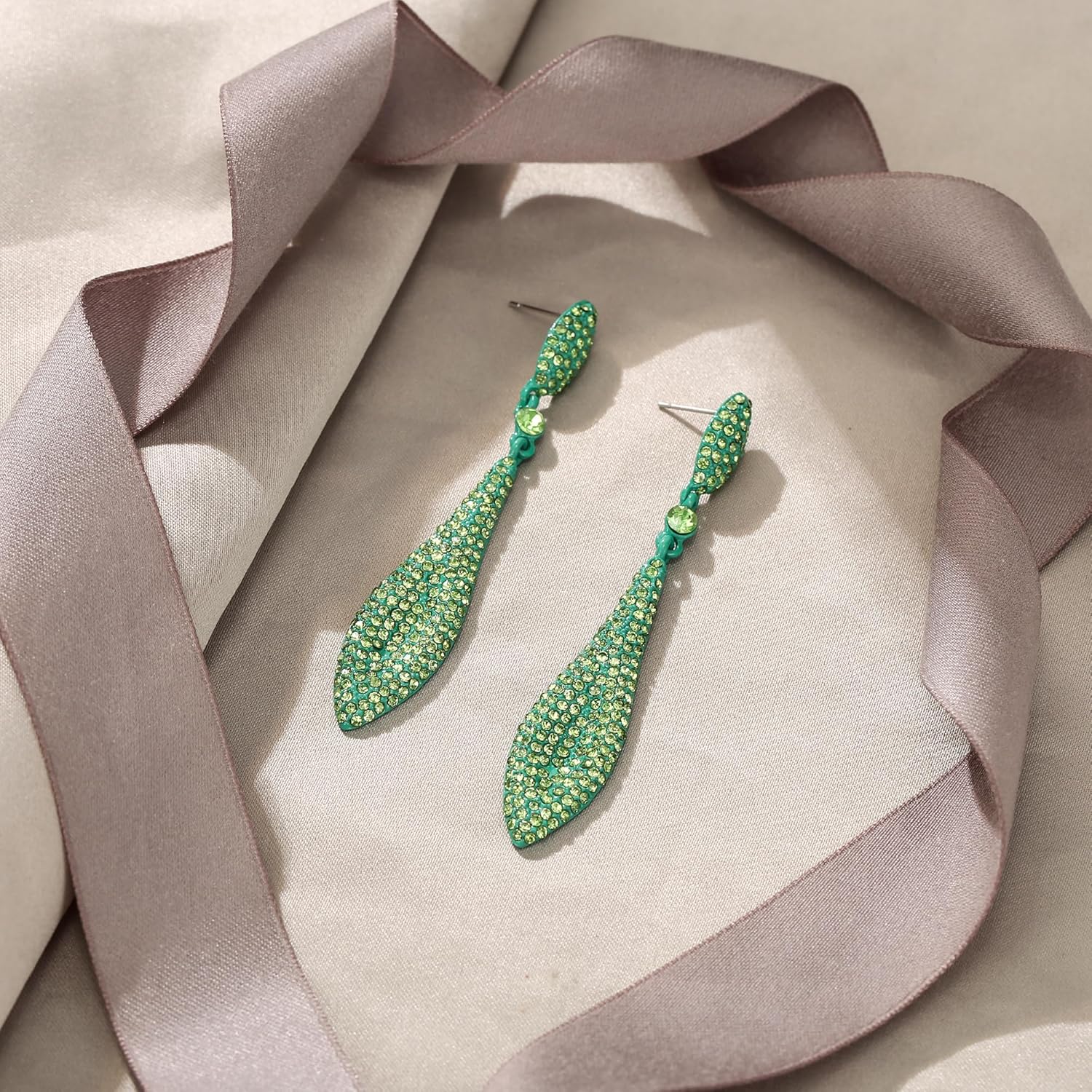 EVER FAITH Austrian Crystal Wedding Prom Jewelry Double Waterdrop Bridal Party Pierced Dangle Earrings for Women - Image 4