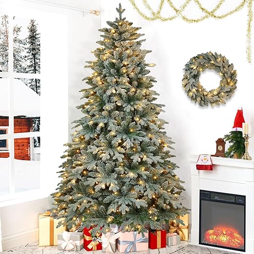 Merax Flocked Spruce Christmas Tree