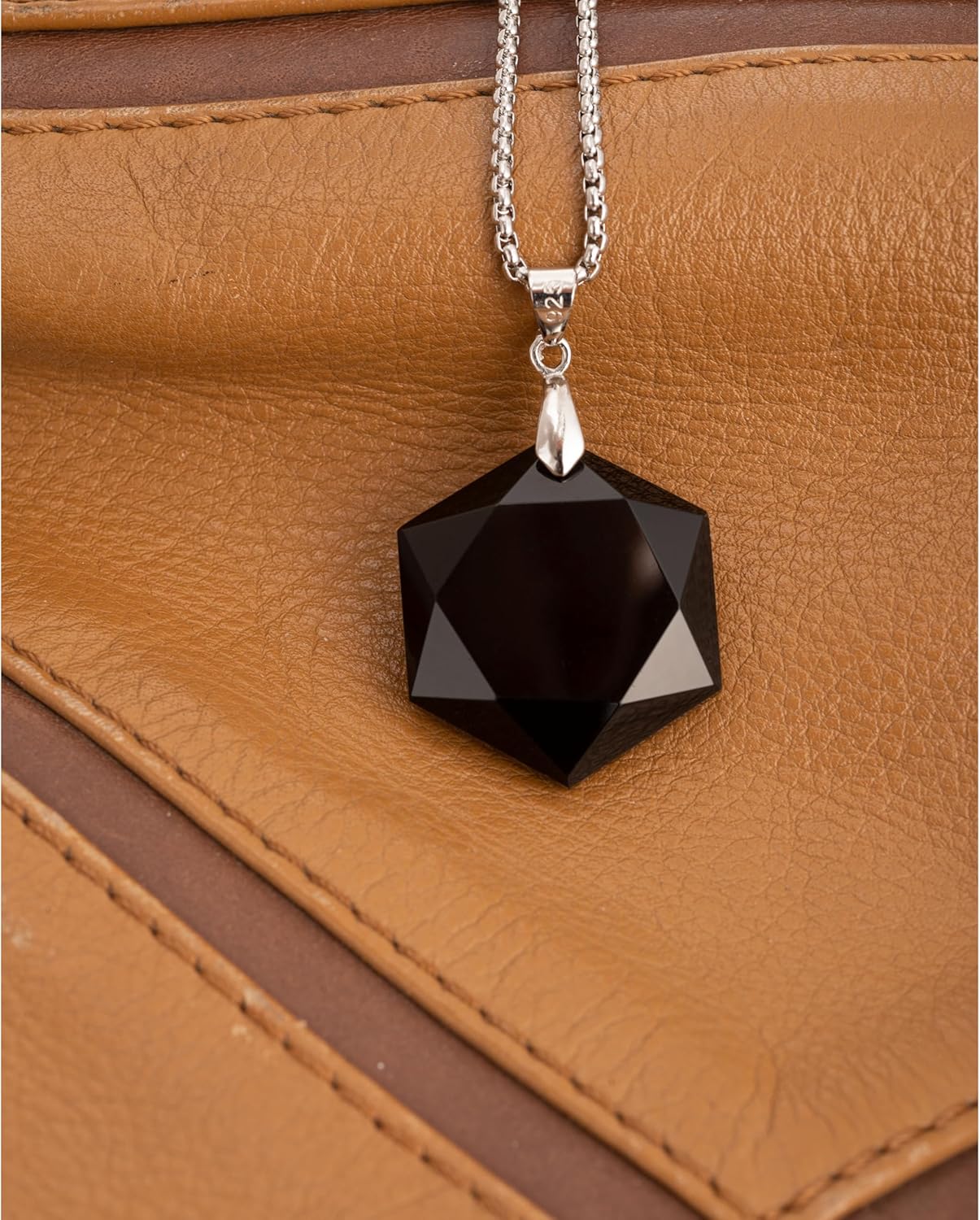 Genuine Obsidian Hexagram Star Necklace Healing Crystal Pendant, Adjustable Natural Gemstone Necklace Reiki Quartz Jewelry for Men Women - Image 4
