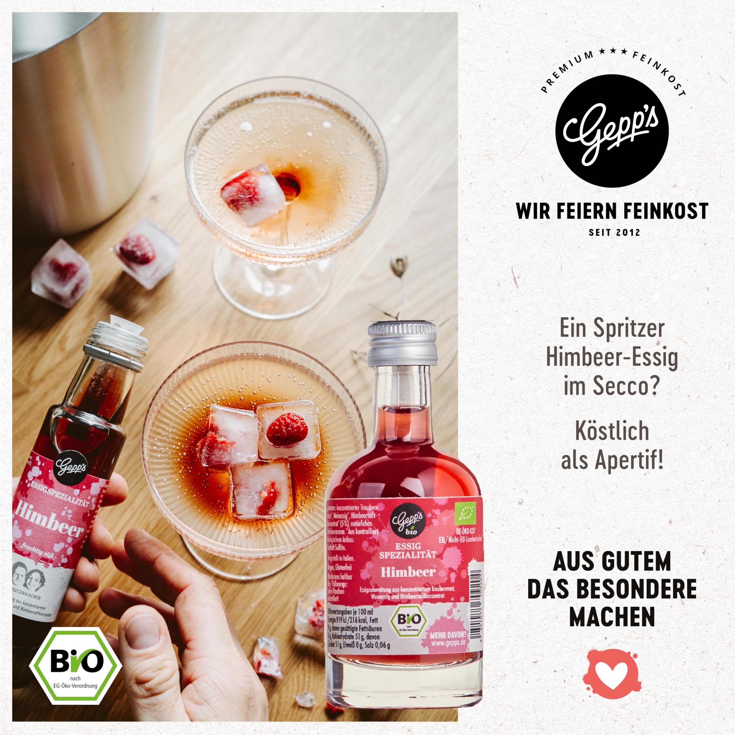Gepp’s Feinkost Bio Essig und Öl Probier- & Geschenkset 5 x 50ml