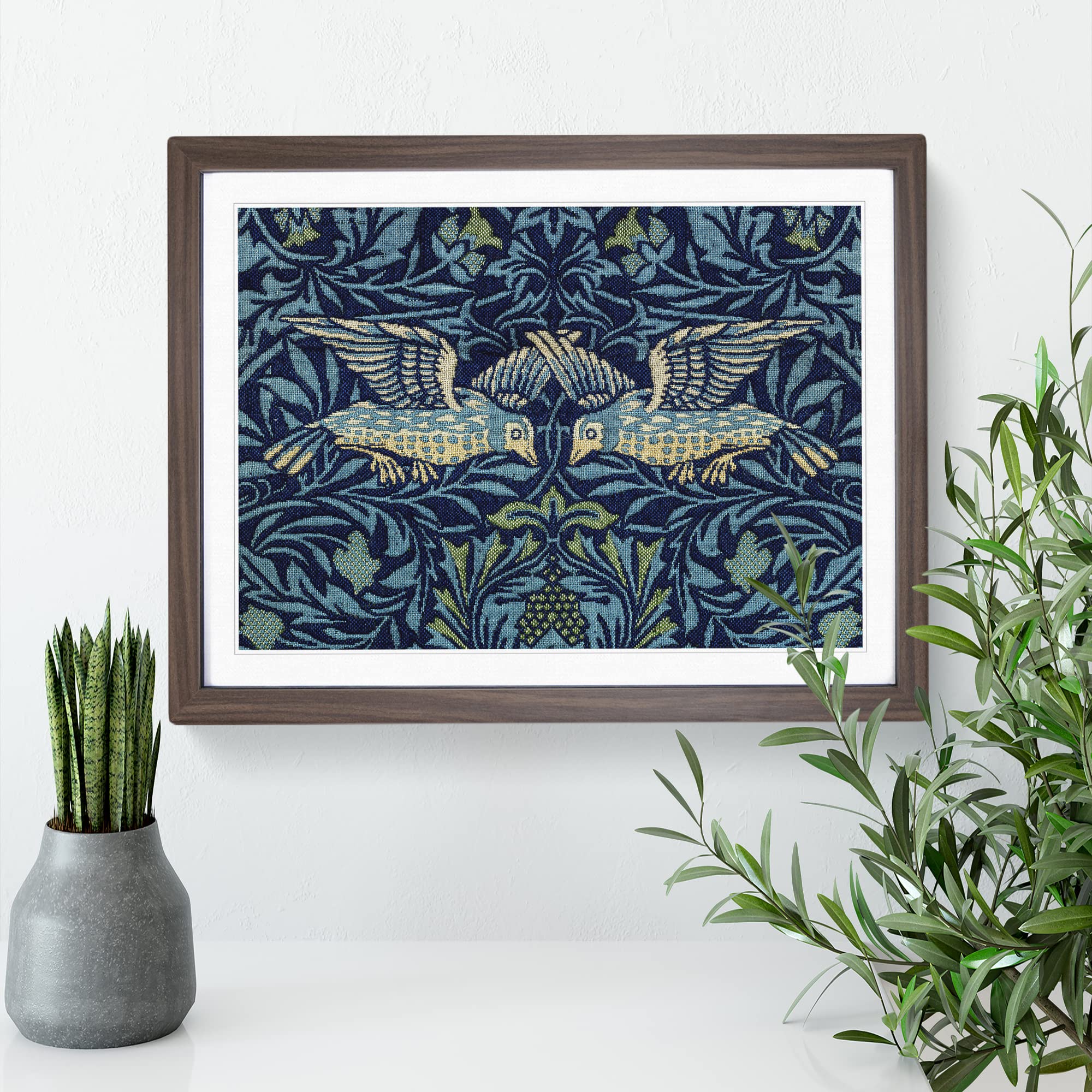 Birds & Flowers Pattern By William Morris Classic Painting Framed Wall Art Print - Image 2