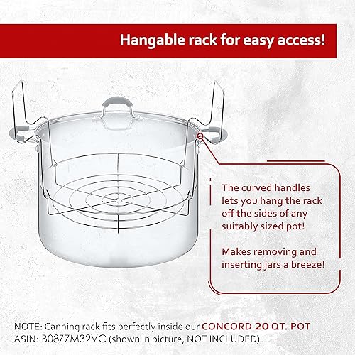 Miniatura 6 de Concord Estante para conservas de acero inoxidable de 12 pulgadas. Capacidad para tarros de 8 pinta o 7 cuartos de galón. No se oxida, estabilidad