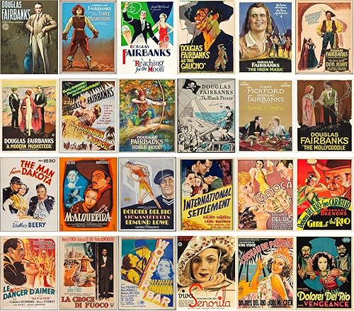 Miniatura 6 de Calcomanías grandes (24 piezas de 2.5 x 3.5 pulgadas), películas musicales vintage de Broadway, reimpresión de carteles de películas vintage