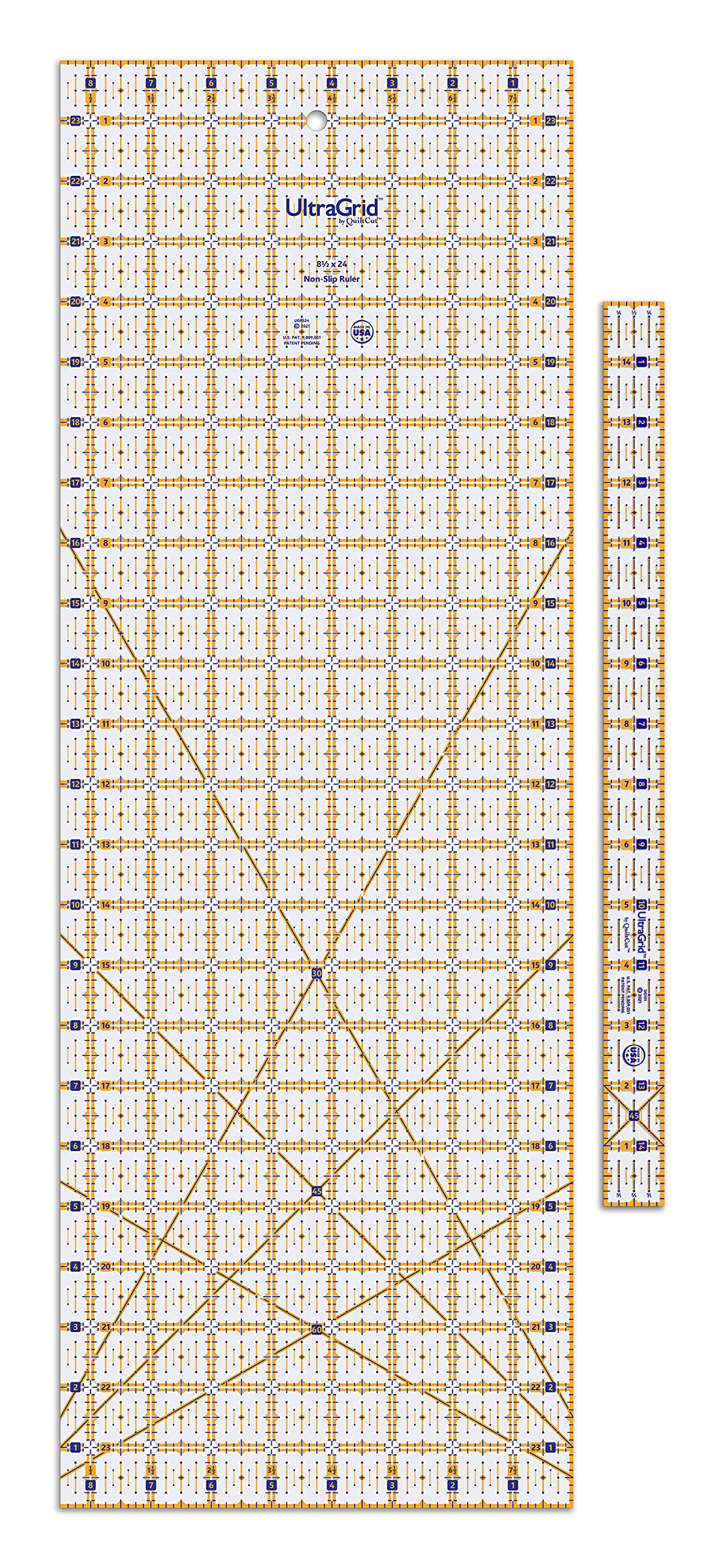 UltraGrid by QuiltCut Non-Slip Quilting Ruler - 8½" x 24" Bonus Set