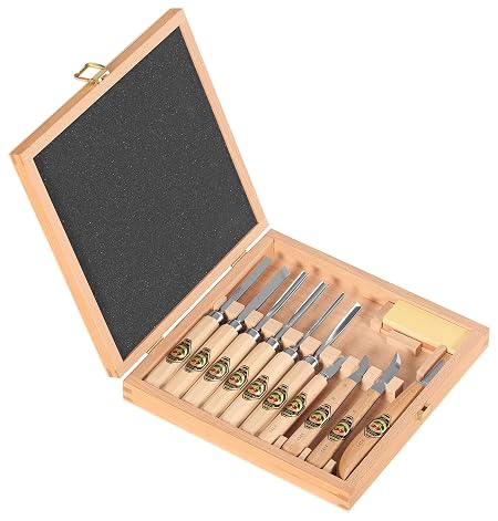 KIRSCHEN 3441000 Kerbschnitzsatz 11-teilig, Holzkasten