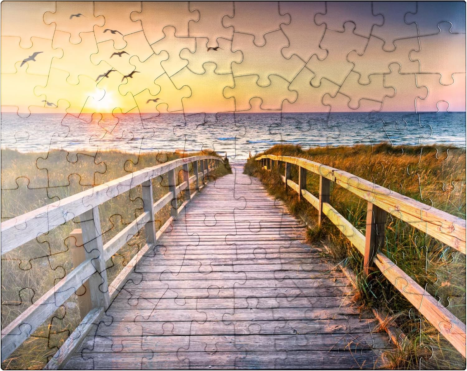 MyPuzzle Sunset On Dune Beach in The North Sea - Premium 500 Piece Jigsaw Puzzle for Adults