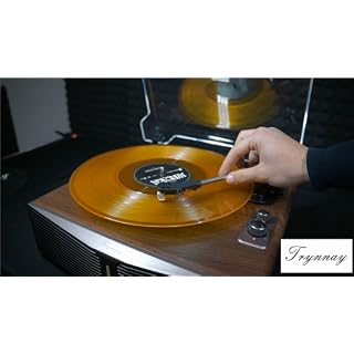 Platine Vinyle avec Haut-parleurs intégrés, Platine Bluetooth avec Haut-parleurs intégrés, contrepoids réglable, AT-3600L, 33/45 Tours/Minute, Barre Lumineuse à luminosité réglable, Brun - Les Beatles, Paul McCartney, John Lennon, RIngo Starr, George Harrison