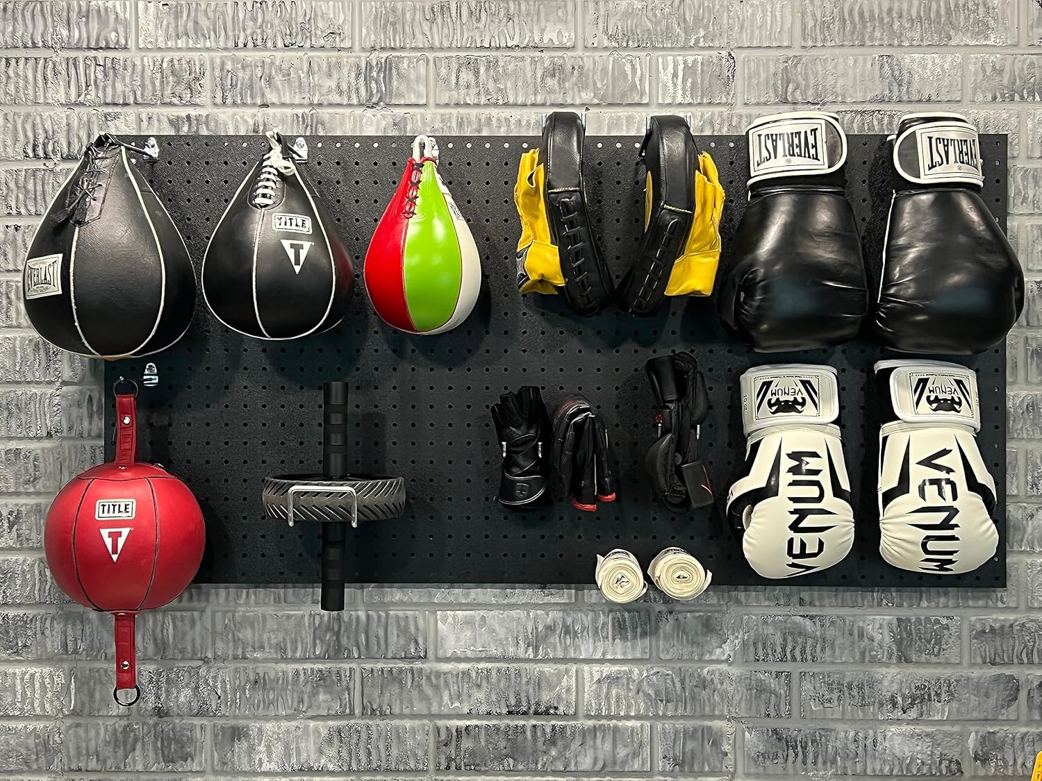 Triton Products Heavy Duty Pegboards - Set of 4 Duraboard Wall Panels for Home, Office, Garage, Storage and Organization, 24" x 48" x 1/4" (Black)