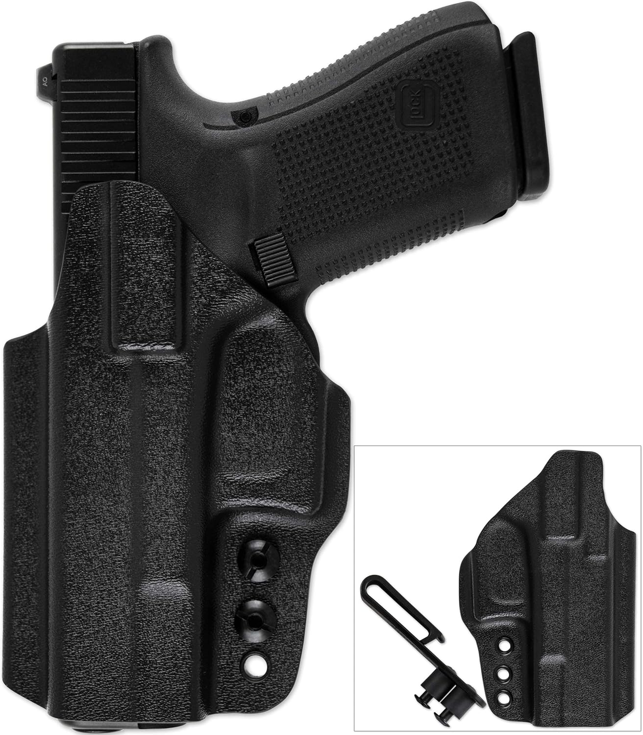 Recon Ambi Kydex IWB Holster Compatible with Glock | Inside Waistband for Concealed Carry | Adjustable Retention