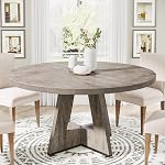 Tribesigns Round Dining Table - 47 Inch, Brown, Farmhouse Style, 4 Person Seating Capacity