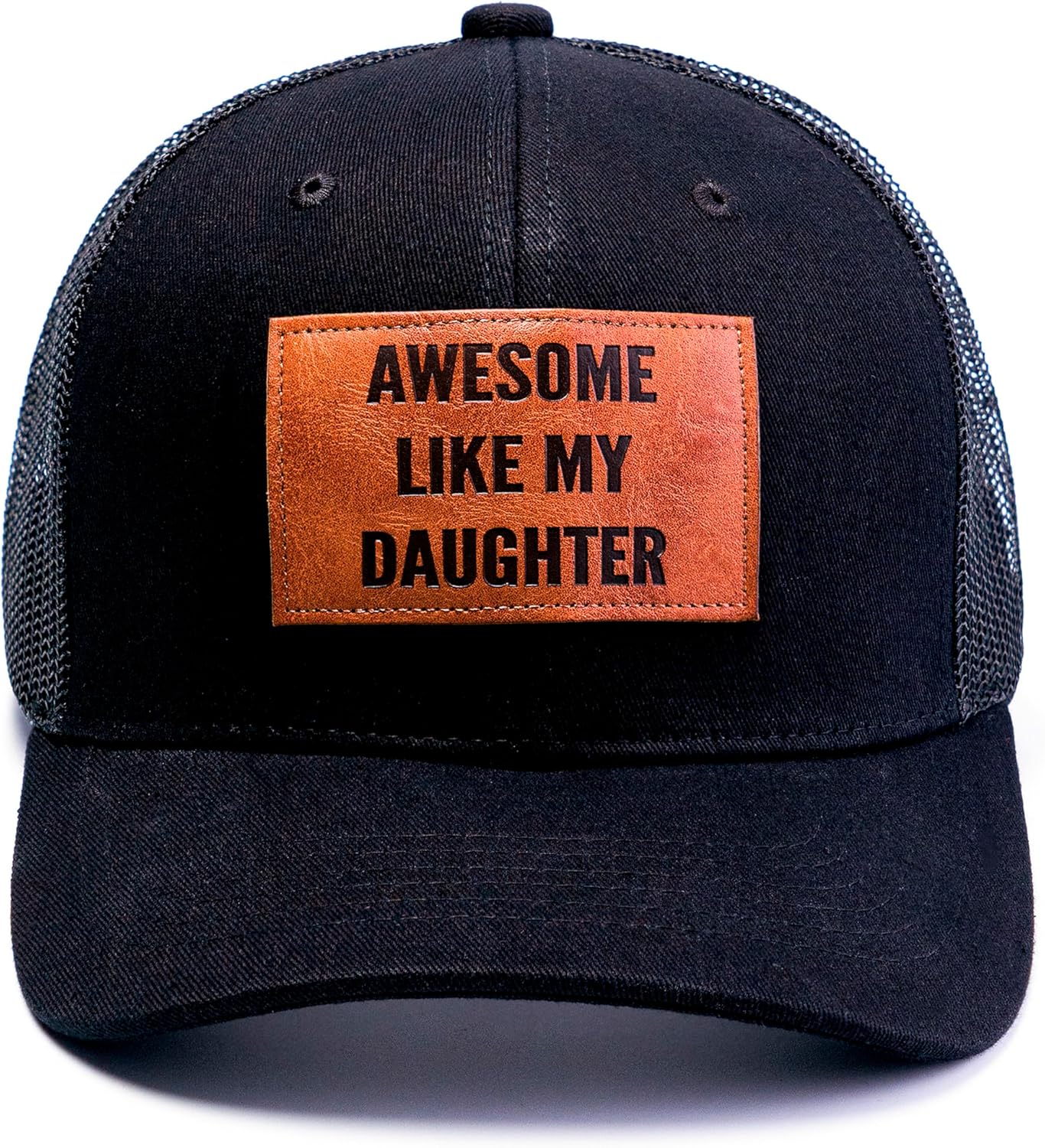 Awesome Like My Daughter Hat for Dad, Funny Hat for Dads from Daughter, Dad Birthday Gift Trucker Hat Cap (US, Alpha, One Size, Black)
