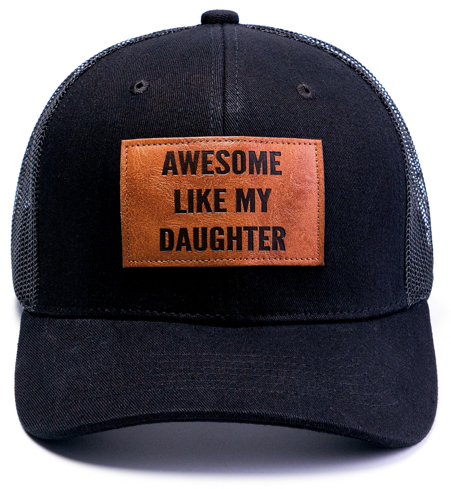 Awesome Like My Daughter Hat for Dad, Funny Hat for Dads from Daughter, Dad Birthday Gift Trucker Hat Cap (US, Alpha, One Size, Black)