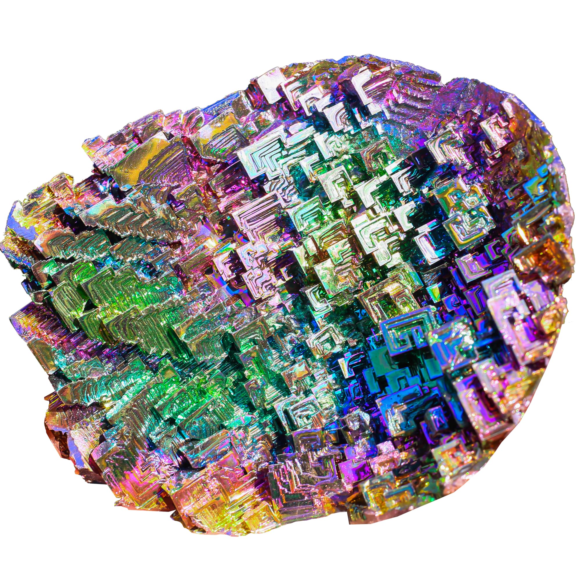 Bismuth Crystal Geode Cluster – 6 Inch 850g - 1.1Kg (1.87 to 2.43 lb) Iridescent Rainbow Metal Art Specimen – Home Decoration, Education, Healing Stone, Collection