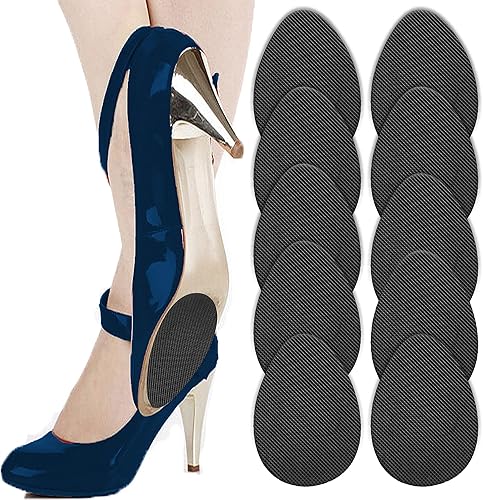 Almohadillas antideslizantes para zapatos autoadhesivas, agarres de goma antideslizantes, protector de suela adhesivo (negro-5 pares)