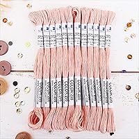 Vista 48 de 12 madejas ThreadArt Premium de hilo de bordar de algodón egipcio de fibra larga Gris antiguo 6 hilos divisibles de 8.75 yardas cada uno