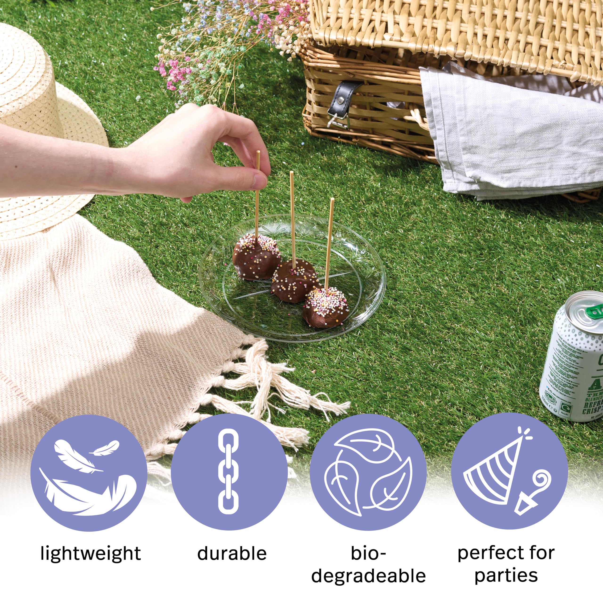 MATANA 500 Spiedini di Legno di Bamboo 15cm - Stecchini di Bambù per Barbecue, Naturali e Biodegradabili