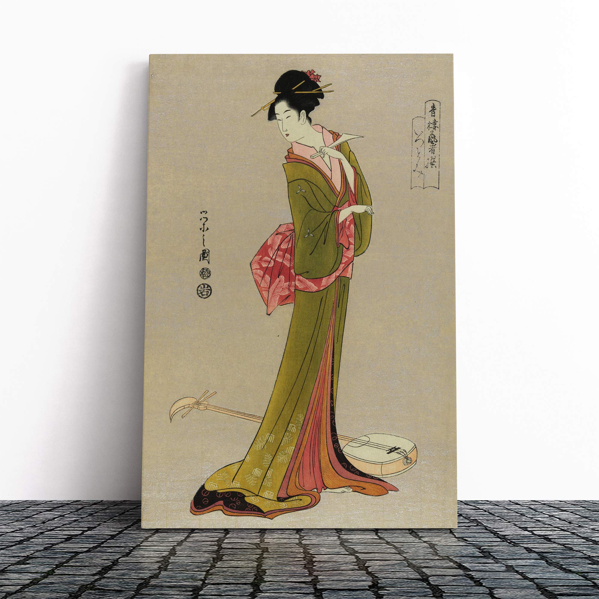 Wall Itsutomi Japanese Oriental Art Canvas Print | Gallery Wrapped 30mm Frame Wall Art | 24x16 inches | Ready to Hang | Asian Picture | Living Room Bedroom Lounge Office