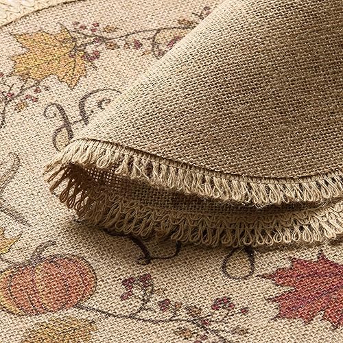 Miniatura 5 de FunWheat Juego de 12 manteles individuales redondos de Acción de Gracias para mesas de comedor, manteles individuales tejidos lavables