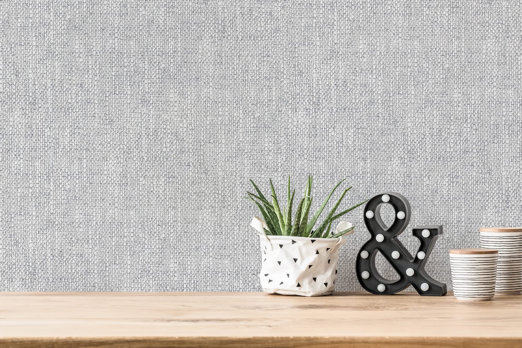 awallo 354426 3544-26 Non-Woven Wallpaper Linen Look 10.05 m x 0.53 m Grey Made in Germany, 53 x 1005 cm - Image 4