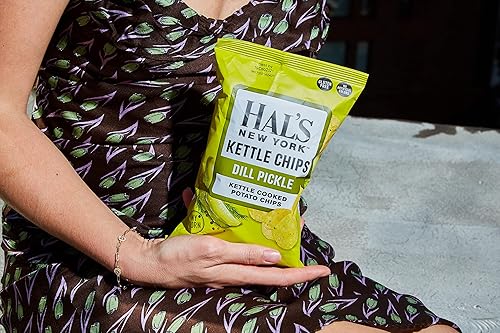 Miniatura 4 de Hal's New York Kettle - Patatas fritas cocidas sin gluten con sabor a pepinillos de eneldo, 2 onzas (paquete de 24)