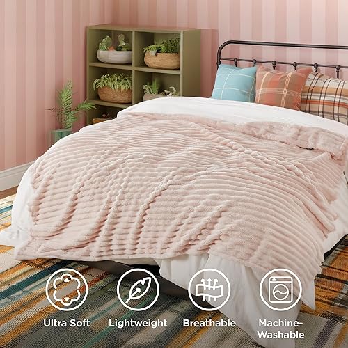 Miniatura 29 de Bedsure GentleSoft Twin Blanket for Couch - Cozy Soft Blankets for Women, Cute Small Fleece Throws for Girls, Light Grey, 60x80 Inches