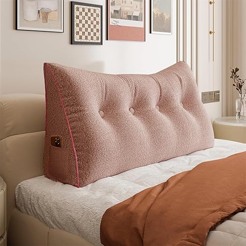 Miniatura 43 de Almohada de cuña acolchada de 10 libras con cabecero, posicionador de cuerpo, almohada de cuña para cama, soporte de respaldo, almohada triangular