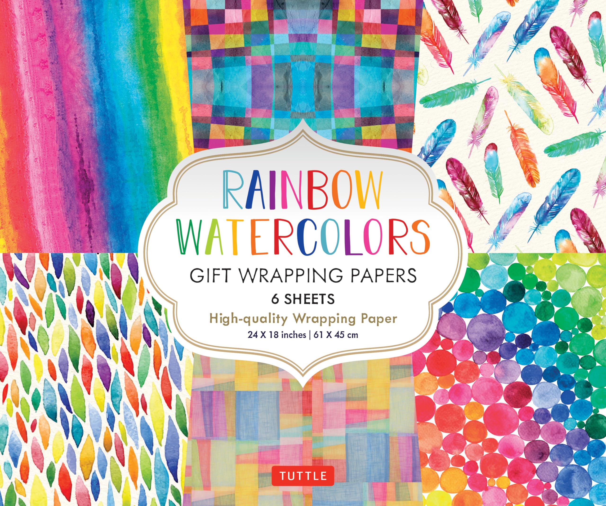 Watercolors Gift Wrapping Papers: 6 Sheets of High-Quality 24 x 18 inch Wrapping Paper