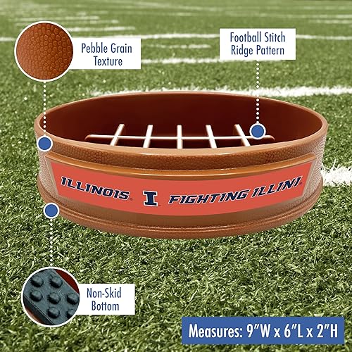 Miniatura 178 de NCAA Super-Bowl Iowa Hawkeyes - Cuenco para perros de alimentación lenta con diseño de fútbol para una digestión saludable. Cuenco antideslizante